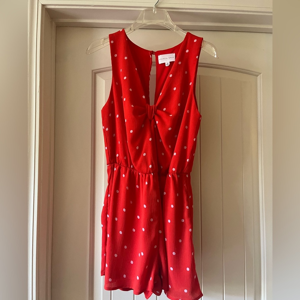 Medium red and white romper